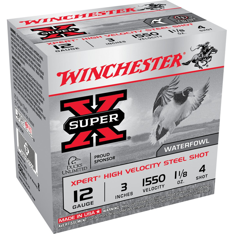 Winchester Xpert HV 12 Ga 3" 1-1/8 Oz Case 250 Rd in Shot Size 4 Ammo Size